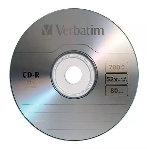 Disco Compacto Cd-r Verbatim 700 Mb 52x 80 Mins 50 Piezas