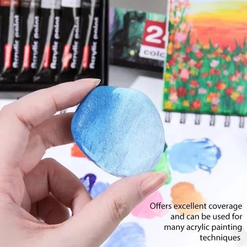 Pintura Acrílica Profesional Con 12 Ml 3 Pinceles
