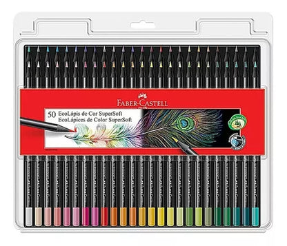 Lápices de Colores Faber Castell Super Soft 50 Pz - MarchanteMX