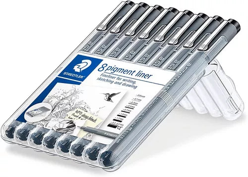 Kit Estilógrafo Staedtler Tinta Negra Puntas Diferentes 8 Pz