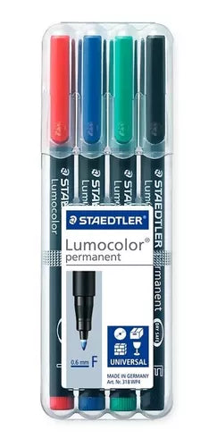 Marcadores Plumones Permanente Staedtler Lumocolor Fine 4 Pz