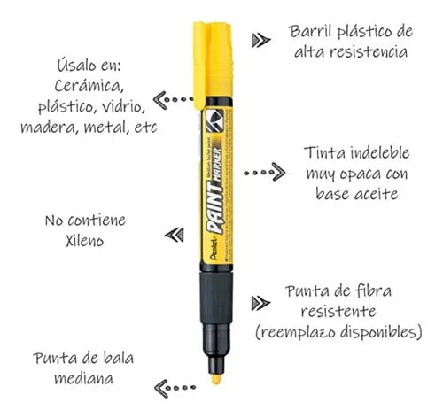 Marcador Industrial Pentel Paint Marker Punta Mediana 1 Pieza