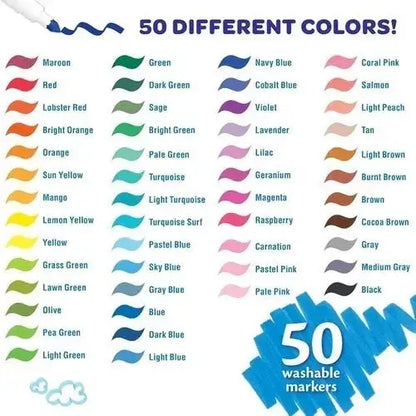 Marcadores Plumones Crayola Super Tips Lavables 50 Colores - Crayola - vista lateral