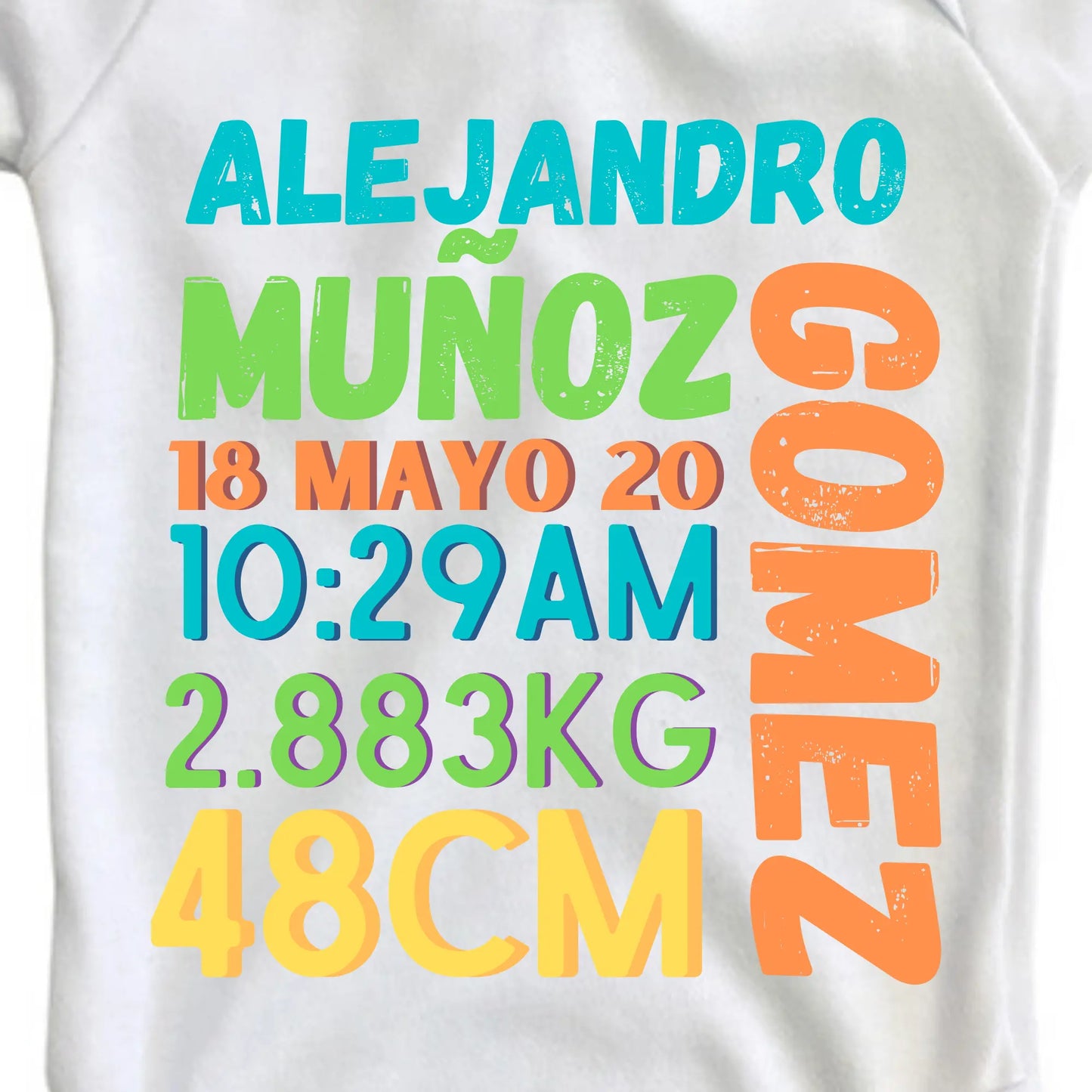 Body Bebé Recién Nacido NIÑO MOD 02 Manga Larga / Rosa / 3m - Coveme - vista lateral