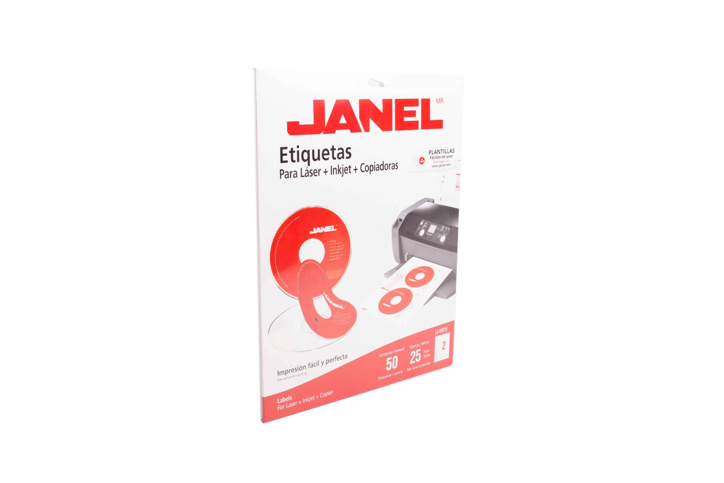 Etiqueta inkjet/laser cd/dvd j-5931 con 50 pzas