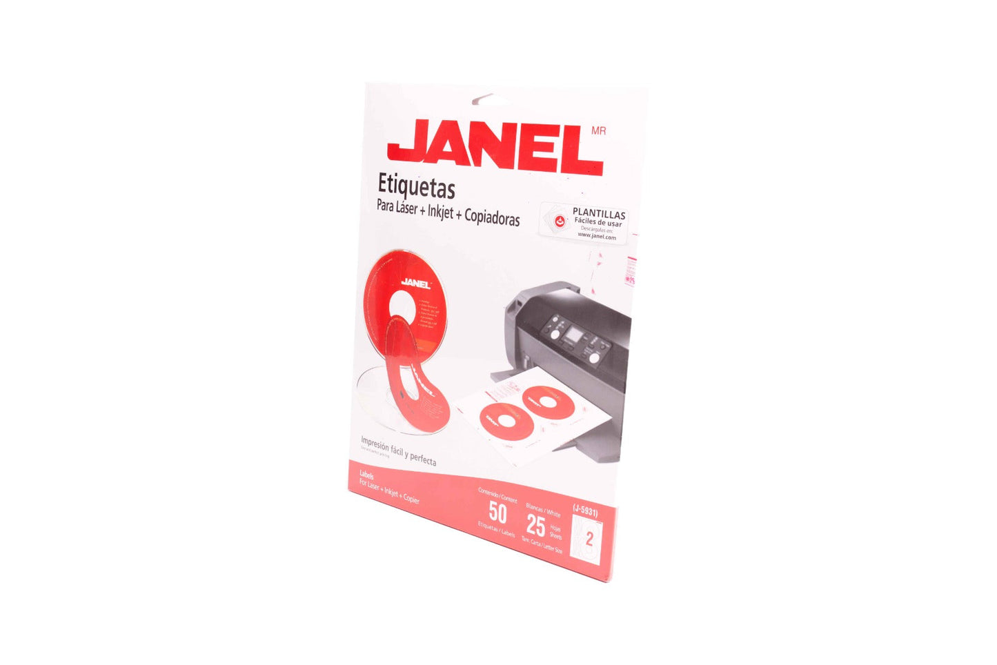 Etiqueta inkjet/laser cd/dvd j-5931 con 50 pzas