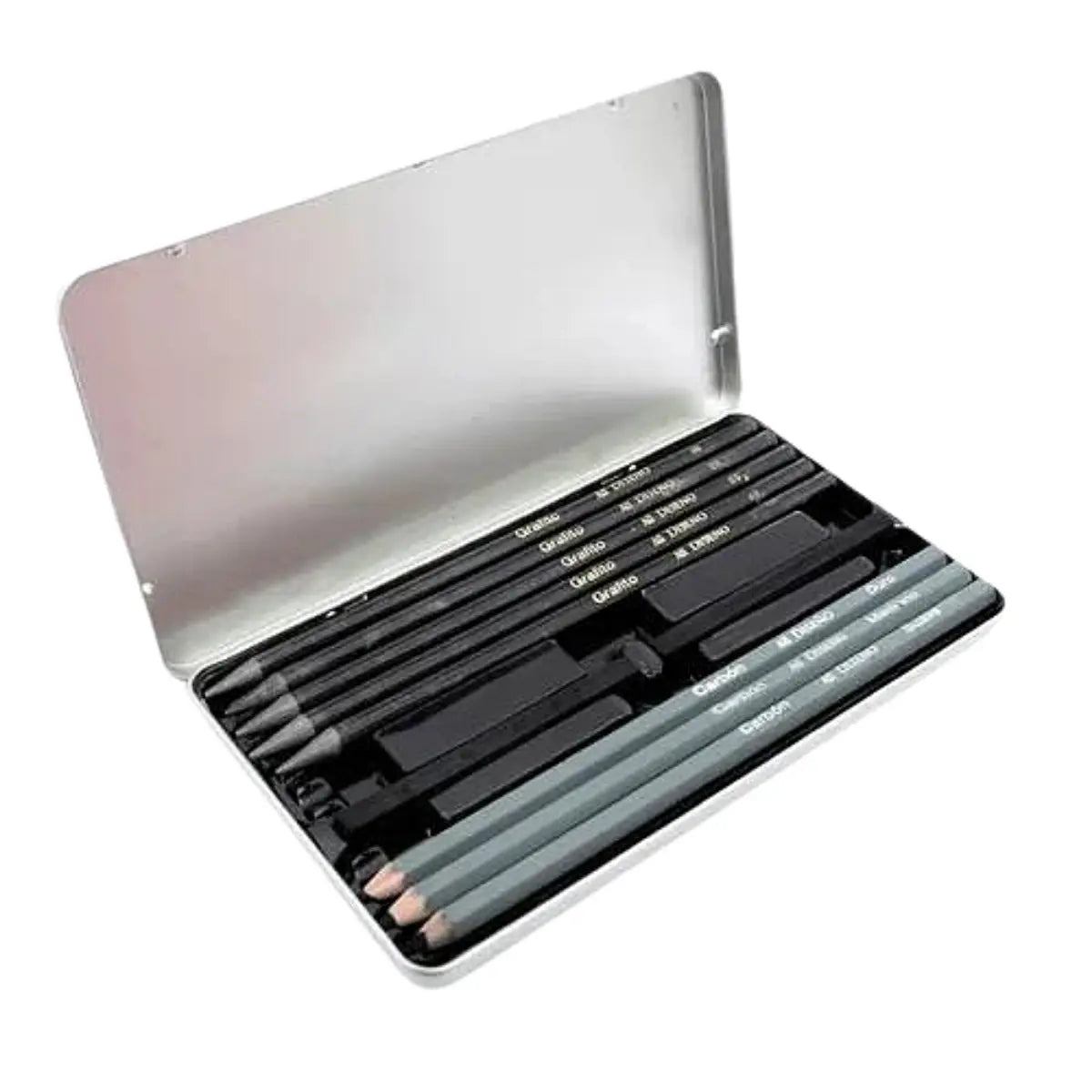 Estuche Para Dibujo Con Lápices Y Barras De Carbón - MarchanteMX