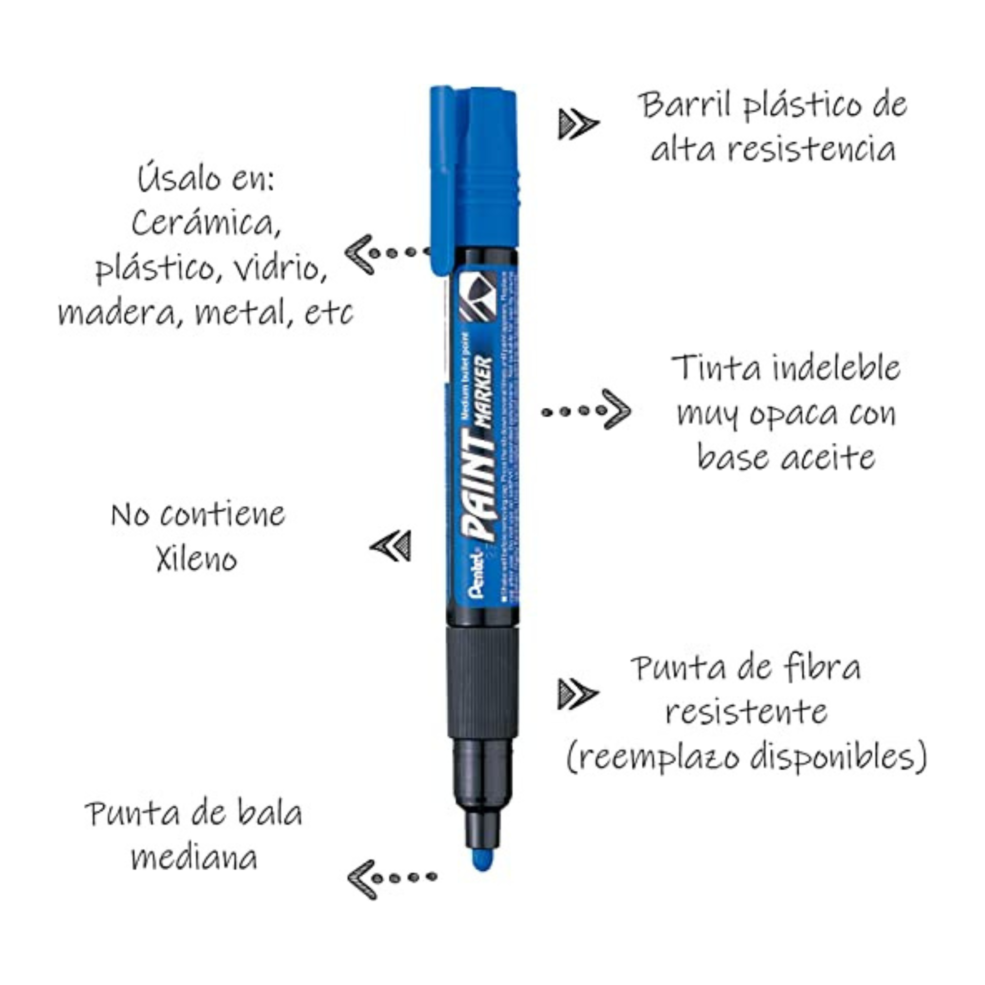 Marcador Industrial Pentel Paint Marker Punta Mediana 1 Pieza