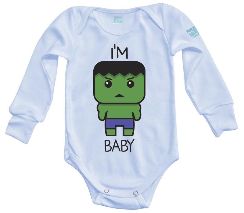 Body Bebe HolkiBaby Pañalero Plash Manga Larga Azul 0m