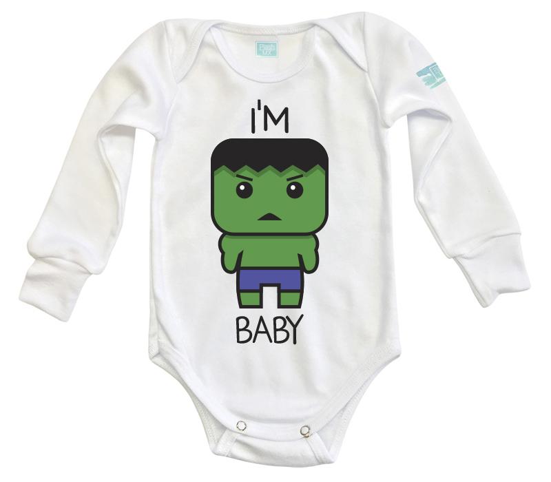 Body Bebe HolkiBaby Pañalero Plash Manga Larga Blanco 0m