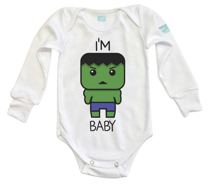 Body Bebe HolkiBaby Pañalero Plash Manga Larga Blanco 0m