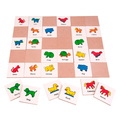 Juego De Memoría  De Animales con  Piezas Madera Marca  Diako Juego Didáctico - MarchanteMX