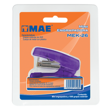 Mini Engrapadora Plastico Metal Mae Grapa 26/6 1000 Grapas