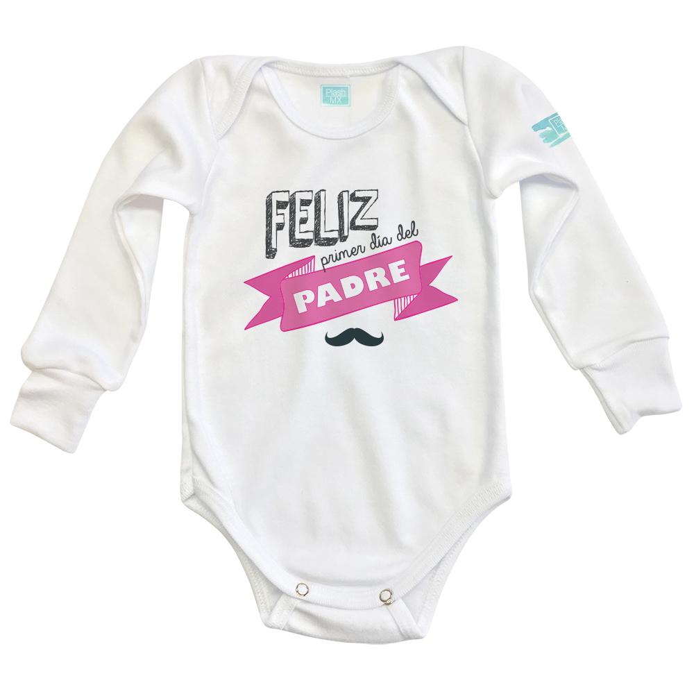 Body Bebé Feliz Primer Día del Padre Diseño Rosa - MarchanteMX