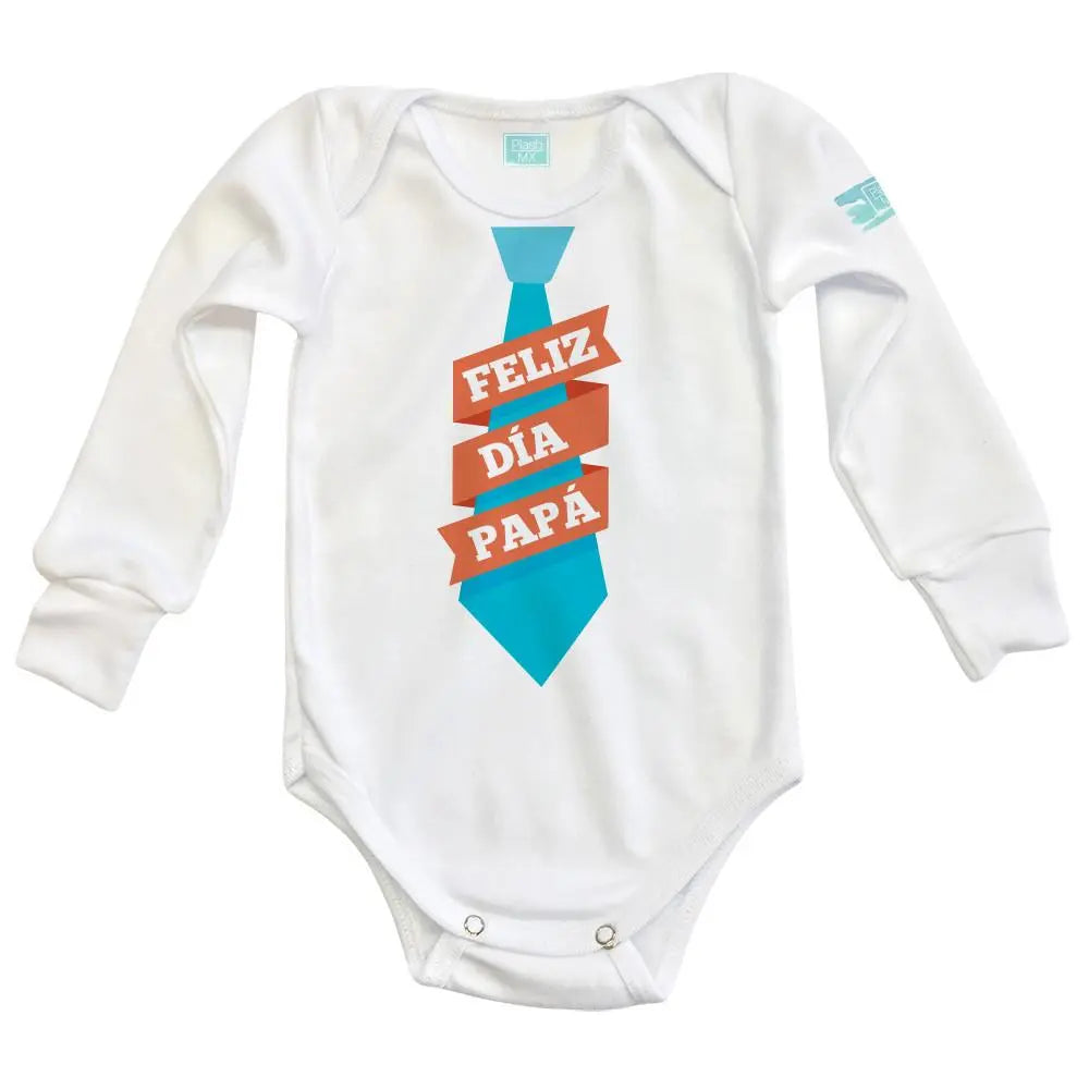 Body Bebé Corbata Feliz Día Papá Manga Larga / 24 - Coveme - vista lateral