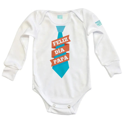 Body Bebé Corbata Feliz Día Papá Manga Larga / 24 - Coveme - vista lateral