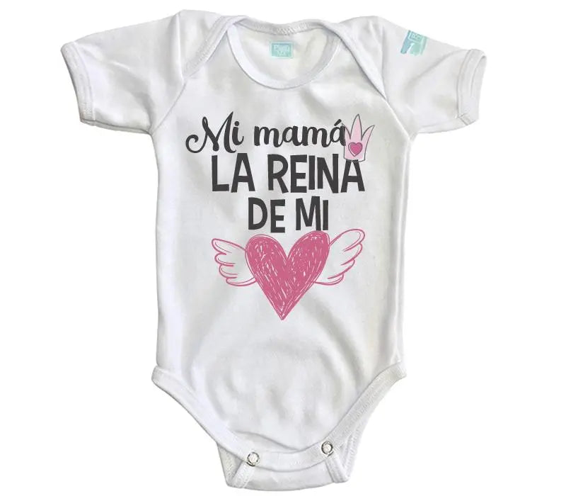 Body Bebé La Reina de Mi corazón (rosa) - MarchanteMX