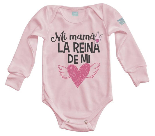 Body Bebé La Reina de Mi corazón (rosa) - MarchanteMX