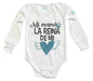 Body Bebé La Reina de Mi corazón (azul) - MarchanteMX
