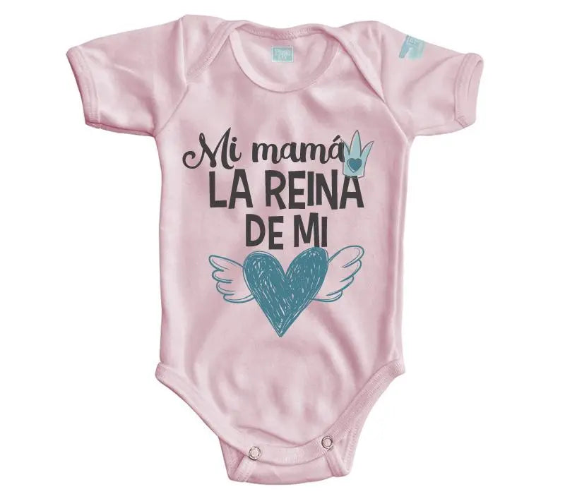 Body Bebé La Reina de Mi corazón (azul) - MarchanteMX