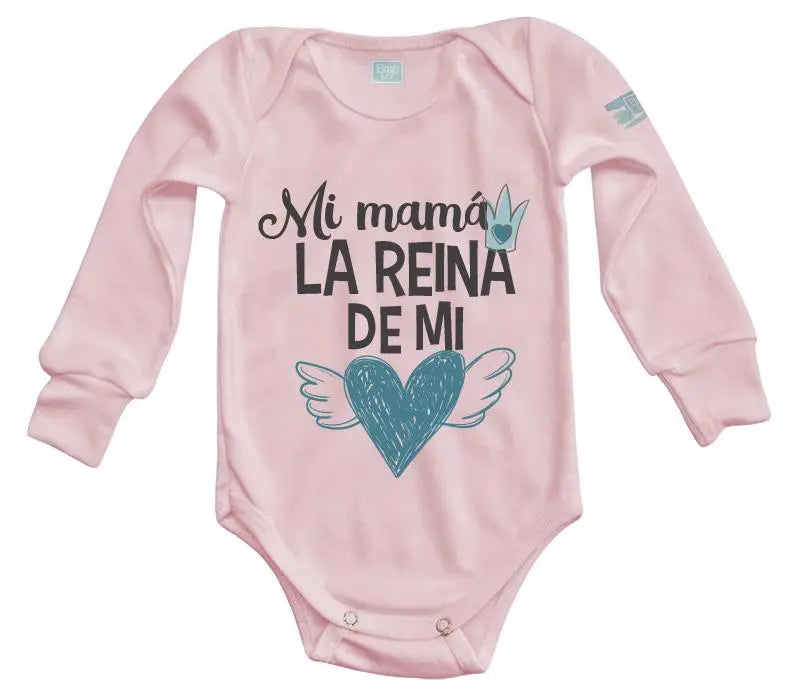 Body Bebé La Reina de Mi corazón (azul) - MarchanteMX