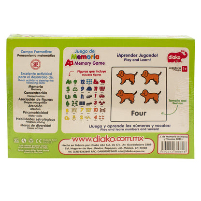 Juego De Memoria Números Y Vocales Mesa Diako Didáctico - MarchanteMX