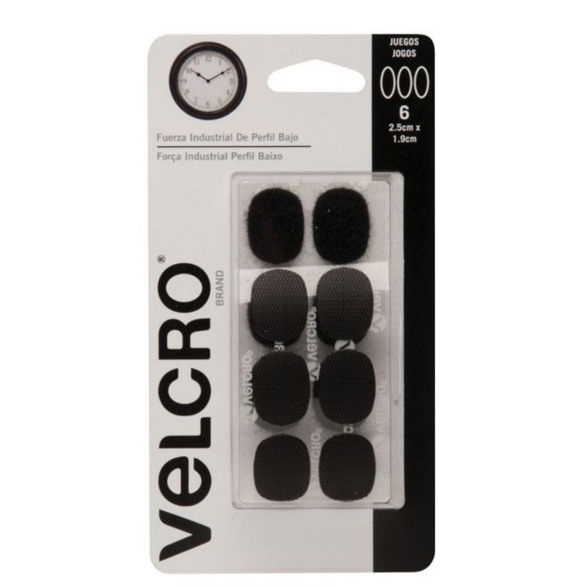 6 Pack Cinta Adherible VELCRO® Alta fijación Círculos Sujetadores Negros - MarchanteMX