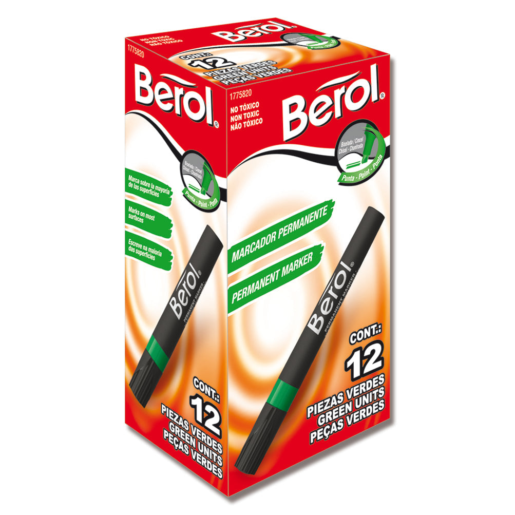 Marcador permanente Berol con 12 piezas