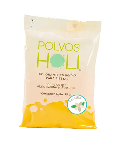Polvos Holi Frutales Amarillo-Vainilla Bolsa 75gr - MarchanteMX