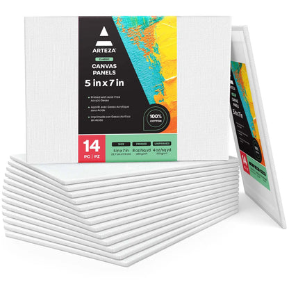 Lienzo Carton C Tela Canvas Pintura 12.7x17.8 Arteza Pack de 14 - Arteza - accesorios