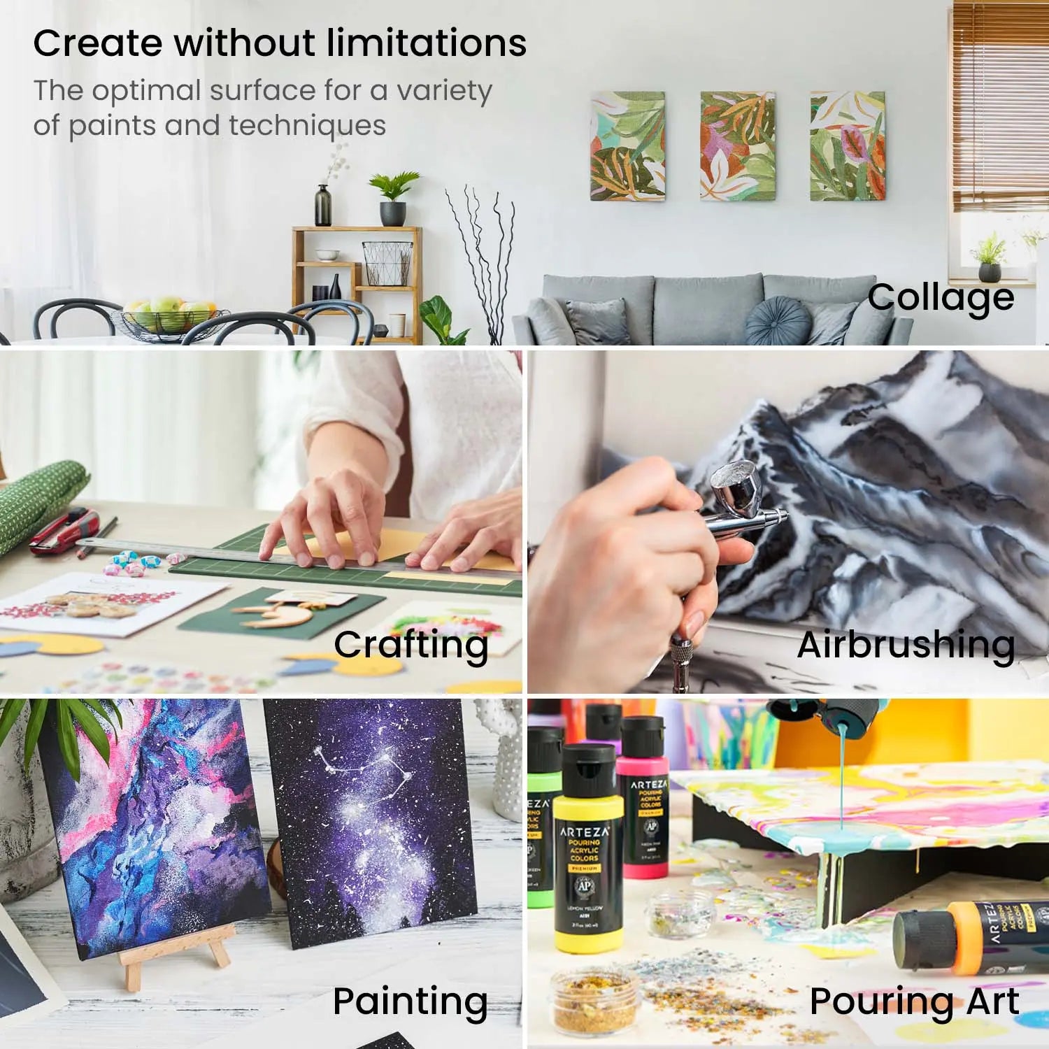 Lienzo Carton Con Tela Canvas Pintura 20.3 x 25.4 Arteza - Pack of 14 - Arteza - accesorios