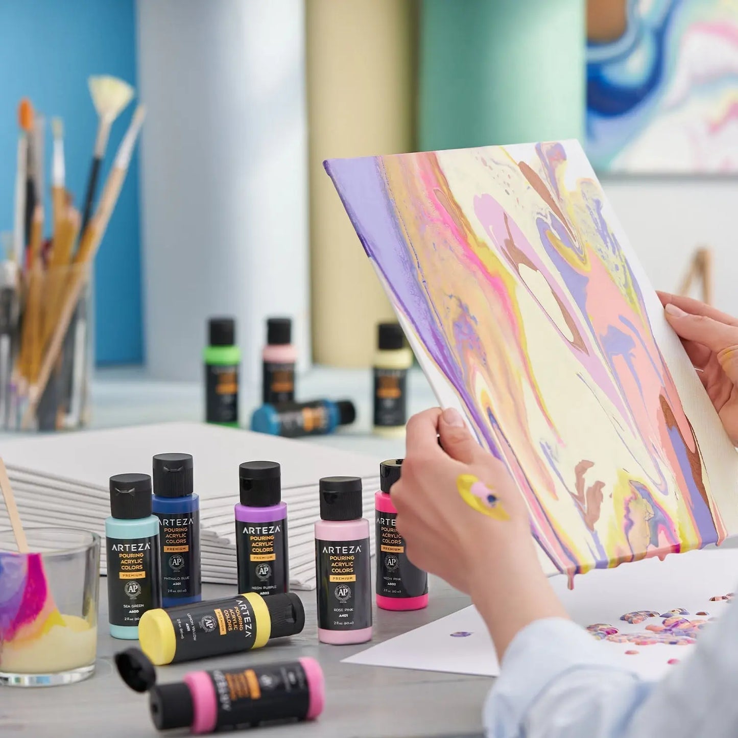 Lienzo Carton Con Tela Canvas Pintura 20.3 x 25.4 Arteza - Pack of 14 - Arteza