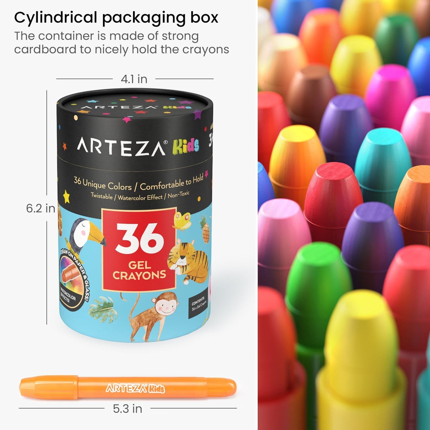 Set 36 Crayones Gel Twistables Niños Dibujo Colores Arteza