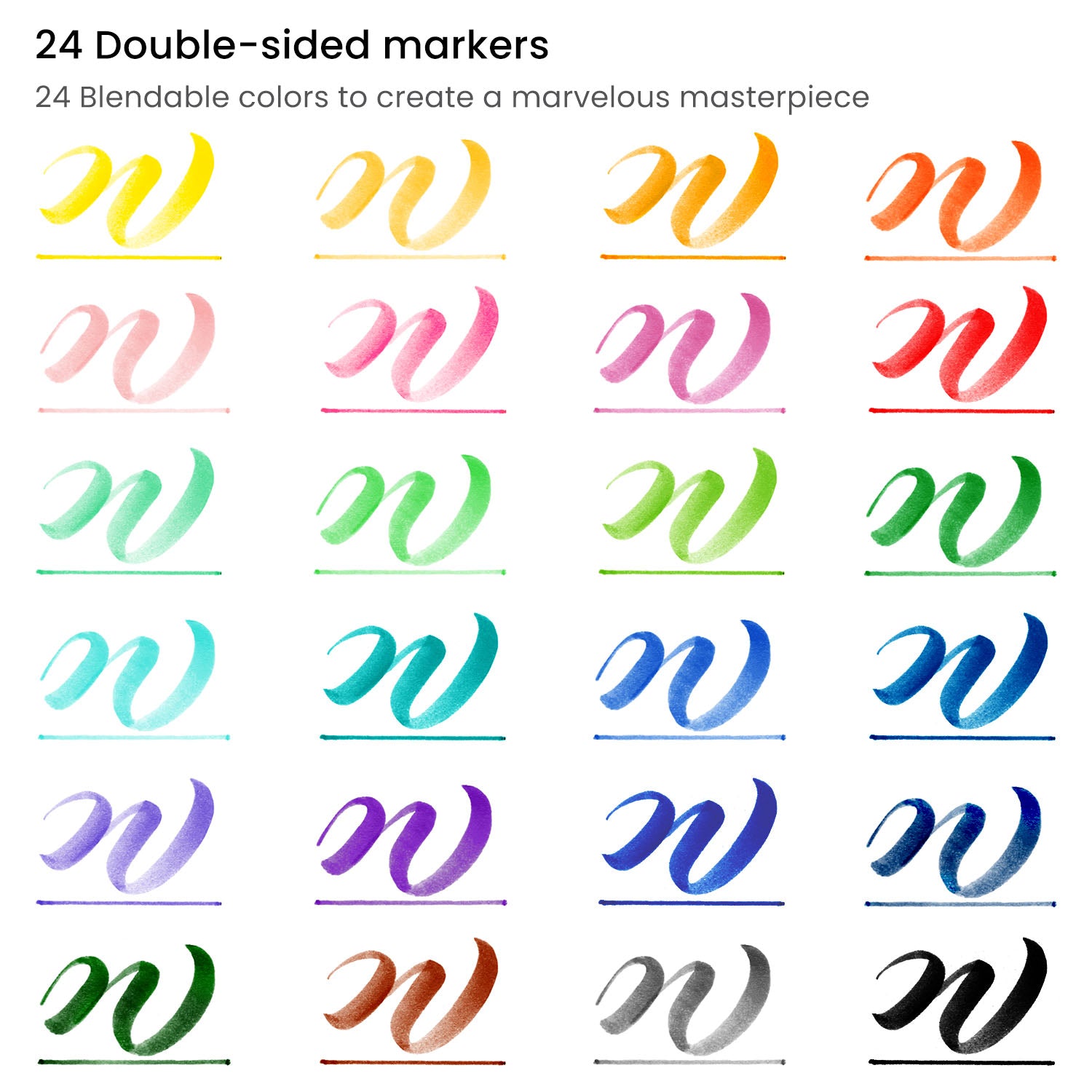 Arteza Caja de 24 rotuladores con punta de pincel  Rotuladores acuarelables  profesionales para dibujar y