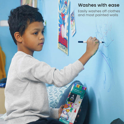 24 Plumones Niños Marcador Dibujo Doble Punta Lavable Arteza