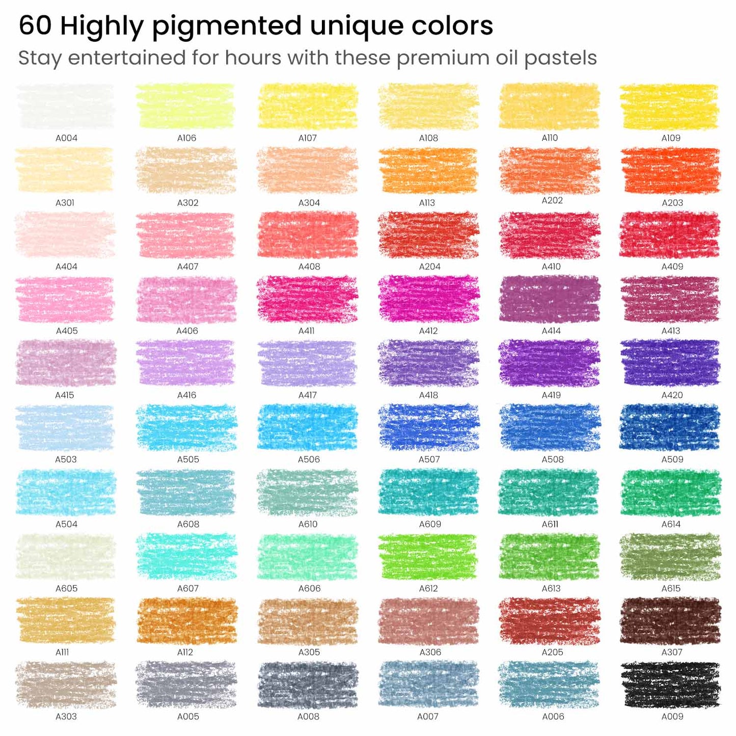 Set 60 Gises Oleo Pastel Graso Pintura Profesional Arteza