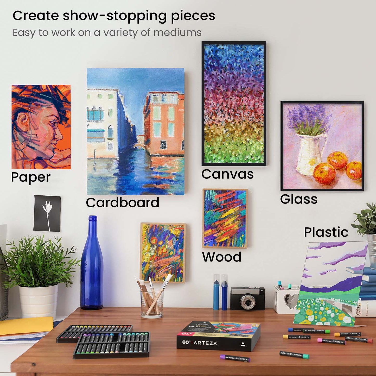 Set 60 Gises Oleo Pastel Graso Pintura Profesional Arteza