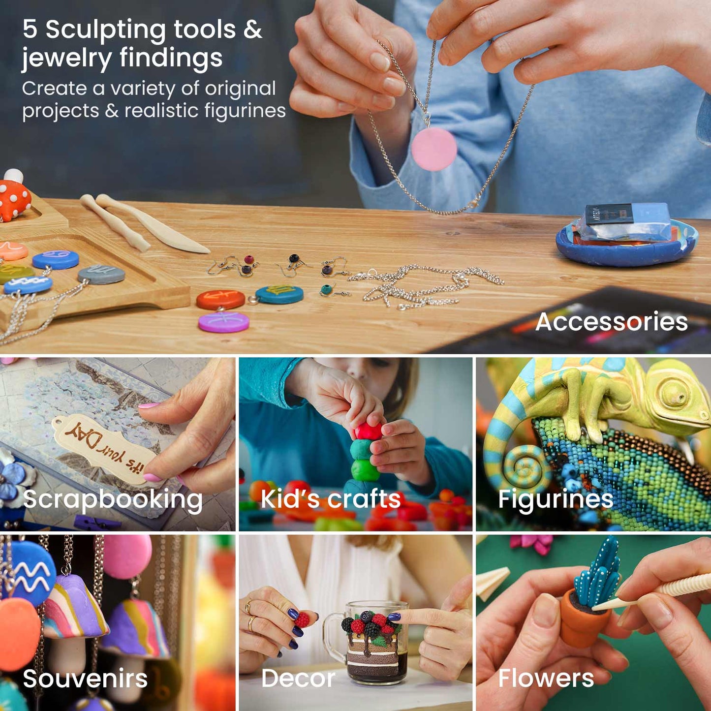 Arcilla Polimérica Modelar 42 Colores + Herramientas Arteza