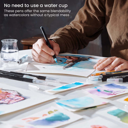 Set 12 Brush Pen Colores Dibujo Plumón Punta Pincel Arteza