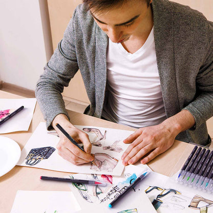 Set 12 Brush Pen Colores Dibujo Plumón Punta Pincel Arteza