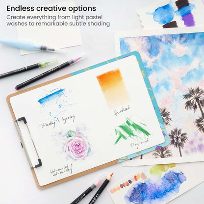 Set 12 Brush Pen Colores Dibujo Plumón Punta Pincel Arteza