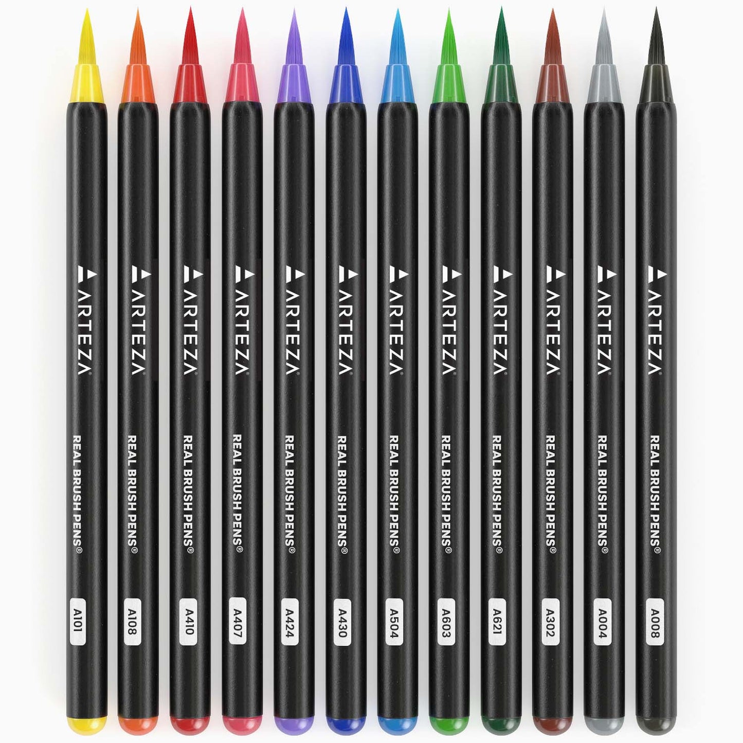 Set 12 Brush Pen Colores Dibujo Plumón Punta Pincel Arteza