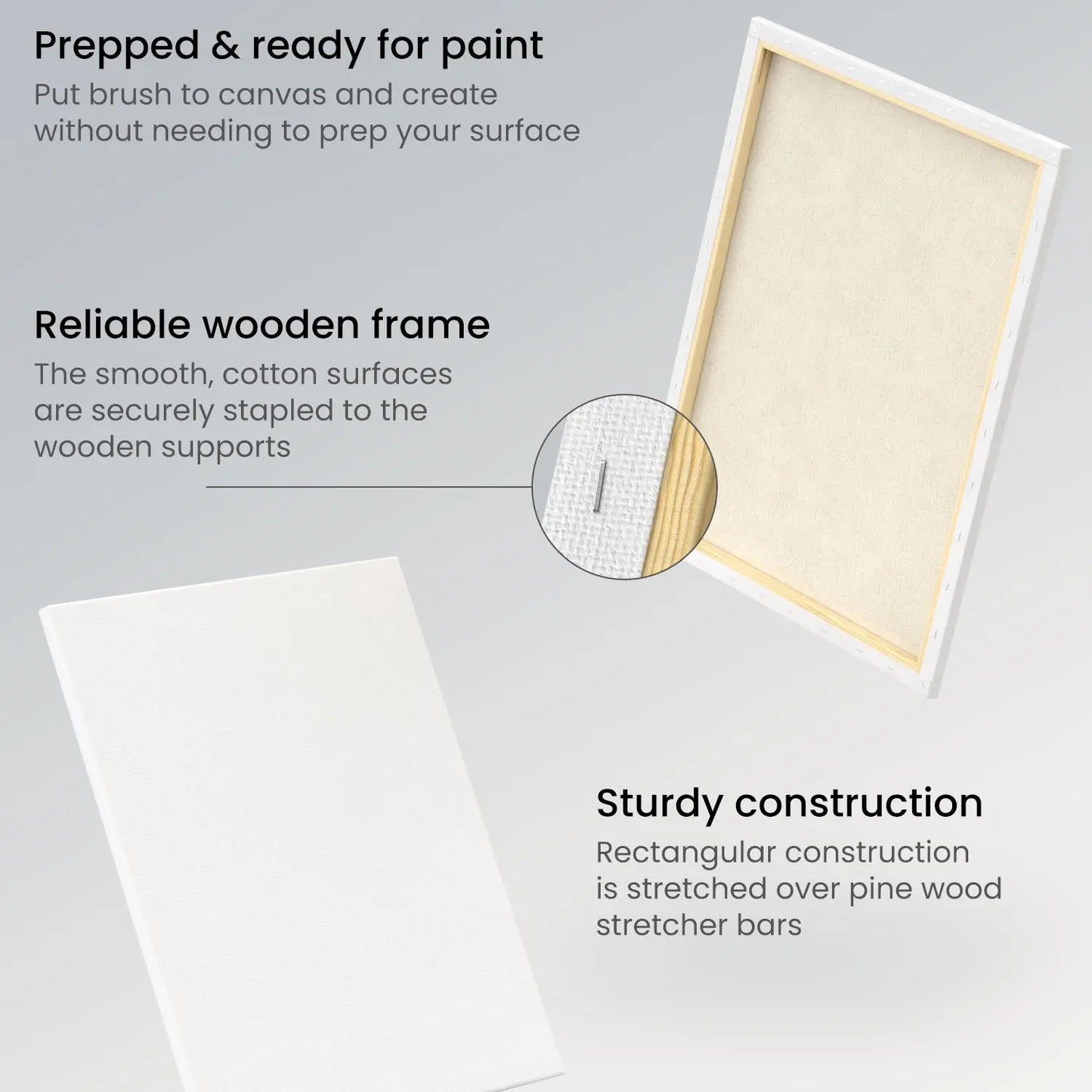 6 Pack Lienzo Con Bastidor Canvas Pintura 40.6x50.8 Arteza - Coveme - contenido