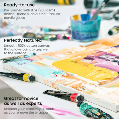 Lienzo Con Bastidor Canvas Pintura 20.3x25.4 Arteza Pack de 12 - Coveme - contenido