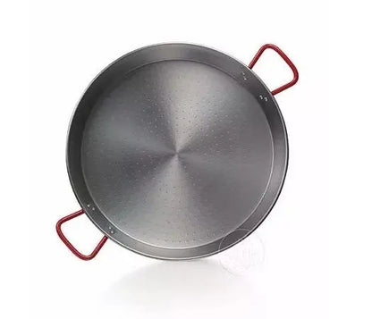 La Ideal - Paellera de acero pulido (22 cm), color plateado y rojo - Cesarfer - empaque
