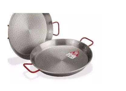 La Ideal - Paellera de acero pulido (22 cm), color plateado y rojo - Cesarfer