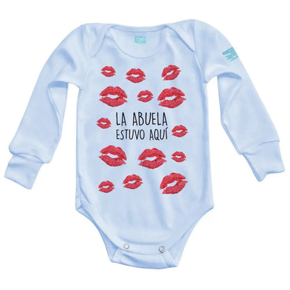 Body Bebé La Abuela Estuvo Aquí Manga Larga / Azul / 24m - PLASH - vista lateral
