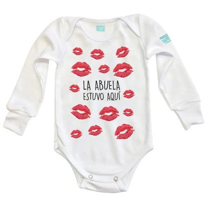 Body Bebé La Abuela Estuvo Aquí Manga Larga / Blanco / 24m - Coveme - vista lateral