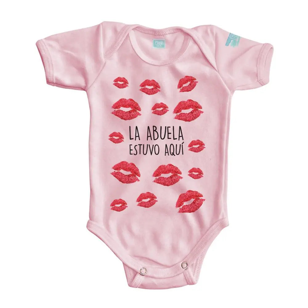 Body Bebé La Abuela Estuvo Aquí Manga Corta / Rosa / 24m - Coveme - vista lateral