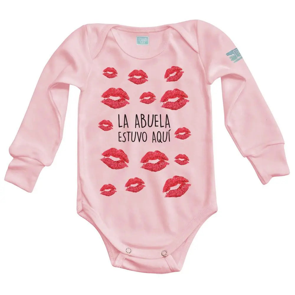 Body Bebé La Abuela Estuvo Aquí Manga Larga / Rosa / 24m - PLASH